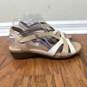 NATURALIZER WOMEN'S NEINA BIEGE LEATHER SLINGBACK SANDALS SHOES SIZE 8.5